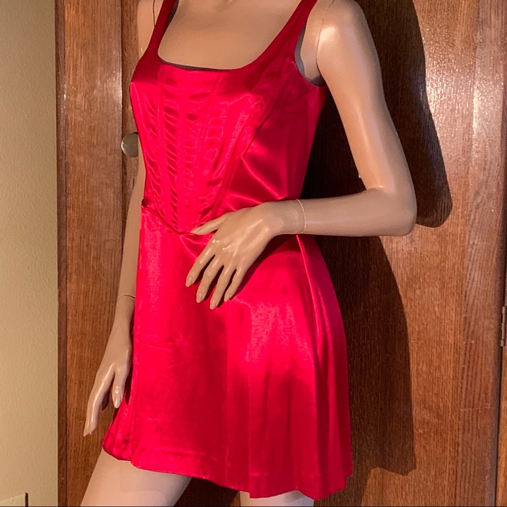 Betsey Johnson red satin dress
